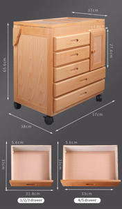 Coffre de rangement pour artiste en bois de hêtre à 5 tiroirs, organisateur en bois pour pinceaux, crayons, marqueurs, fournitures artistiques - Product Image 2