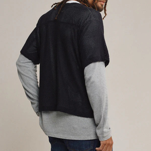 Camiseta de Fútbol para Hombre con Cuello en V, Manga Corta, Bloques de Color, Poliéster, Absorbe la Humedad, Corte Holgado, para Todas las Temporadas - Product Image 4