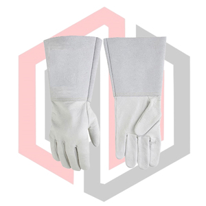 Gants de protection pour soudeur TIG en cuir de chèvre pleine fleur, 11 oz, épais, anti-vibration, avec manchette de sécurité pour la couture - Product Image 5