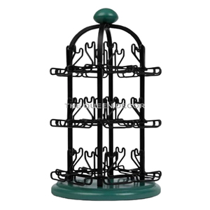 Best Selling Double Tier Iron Metal Wall Mounted <b>Storage</b> Shelve Black Finished with Glass <b>Spice</b> Rack for Office Industrial Use - Product Image 2