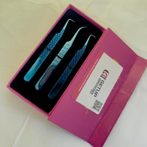 Pince à cils professionnelle pour volume, pince d'isolation, pince volume russe, pointe en fibre, acier inoxydable, personnalisée L - Product Image 3