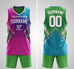 Maillot de sport d'été personnalisé respirant 100 % polyester, maillot de basketball américain, ensemble uniforme de basketball d'été OEM 2026 - Product Image 2