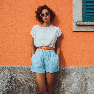 กางเกงวิ่งออกกำลังกายสำหรับผู้หญิง กางเกงขาสั้นฤดูร้อน ผ้าโพลีเอสเตอร์ 100% เอวผูกเชือก แห้งเร็ว สำหรับสุภาพสตรี - Product Image 2