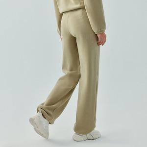 Pantalon de jogging décontracté pour homme en molleton beige respirant 100 % coton, taille élastique avec cordon de serrage, poches latérales, poids moyen, hiver - Product Image 6