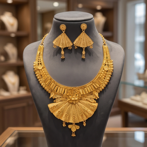 DIVYORO Ensemble collier et boucles d'oreilles classiques pour femme en alliage de cuivre plaqué or, longueur réglable, léger, pour toutes les saisons - Product Image 2