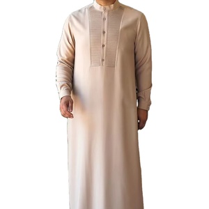 Jubbah musulmane en coton de qualité supérieure, style léger, séchage rapide, respirant, grande taille, thobe pour hommes, longueur au sol, décontracté, vente en gros - Product Image 1