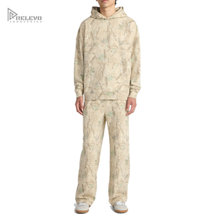 Unisex Solid Casual <b>Tracksuit</b> Set Custom Logo Cotton Fleece Hooded Design Lightweight Breathable Durable Winter Wear - Product Image 1