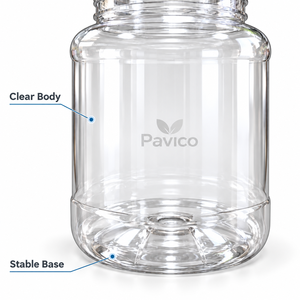 Pot en PET à large ouverture avec couvercle en plastique pour l'emballage d'aliments secs, fabricant OEM ODM sur mesure au Vietnam - Product Image 3