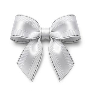 Cinta de Raso Grosgrain Blanca de 15 mm de Neelkamal Industries con Borde Plateado, Cinta Decorativa de Poliéster para Envolver Regalos - Product Image 4