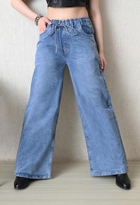กางเกงยีนส์ผู้หญิงทรงวินเทจเอวกลางทรงปกติความยาวระดับเข่า - Product Image 4