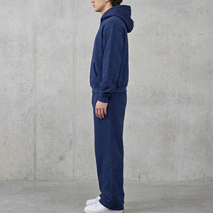 Ensemble de survêtement décontracté respirant et tendance : sweat à capuche zippé oversize et pantalon de jogging ample, couleur unie, sur mesure, vente en gros - Product Image 5