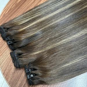 Bone Straight Piano Color 100% Cabello humano Cabello crudo Extensiones de un solo donante Punta plana Precio al por mayor Tip Tape Ins - Product Image 3