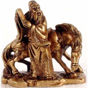 ประติมากรรมฮวงจุ้ยทองเหลืองขนาด3นิ้วทำด้วยมือของอินเดีย - Product Image 1