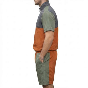 Men Polyester Windbreaker Jacket and <b>Shorts</b> Set Custom Jogging <b>Suit</b> Black Nylon Windbreaker <b>Short</b> Set Tracksuits - Product Image 2