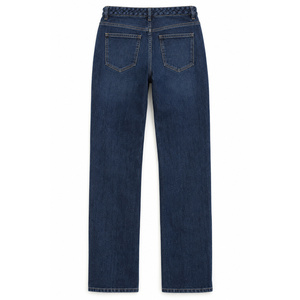Jeans de mezclilla de pierna recta con cintura trenzada de talle medio para mujer, tallas grandes - Índigo XS a 6XL - Product Image 2