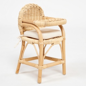 Jouets en bois Montessori pour tout-petits, chaise haute en rotin pour poupées, accessoires pour poupées. - Product Image 6