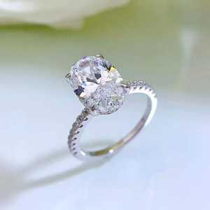 Anillo de compromiso exclusivo con diamante ovalado en oro, oro rosa, oro blanco, plata, diamante cultivado en laboratorio, certificado IGI, de color D, claridad VVS-VS, para mujer. - Product Image 5