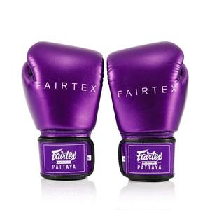 ถุงมือชกมวยคุณภาพสูง Fairtex สีม่วงเงา หนังวัวแท้ สายรัดปรับได้ กันน้ำ สำหรับมวยไทยและศิลปะการต่อสู้ - Product Image 2