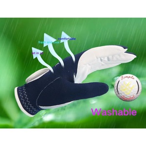 Gants de golf pour droitier, respirants, en cuir PU, antidérapants, unisexes, pour le sport, blanc, bleu marine - Product Image 3