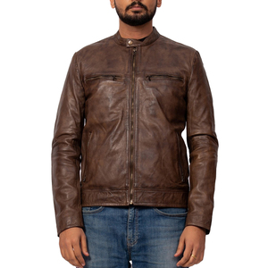 <b>Men's</b> High Quality Cowhide Leather Biker <b>Jacket</b> Retro Style Streetwear Bulk Order Manufacturer - Product Image 1