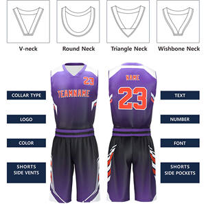 Ensemble d'uniformes de basket-ball professionnels pour hommes, maillot et short personnalisés par sublimation, vêtements d'entraînement sportif - Product Image 5