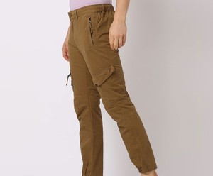 Pantalones Cargo Marrones para Hombre, Corte Recto, Múltiples Bolsillos, Cintura Elástica, Secado Rápido, Estilo Ropa de Trabajo, para Otoño - Product Image 4