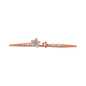 Luxury Rose Gold Floral Diamond <b>Bangle</b> <b>Bracelet</b> for Women | Elegant Flower Design CZ Adjustable Open Cuff <b>Bracelet</b> - Product Image 2