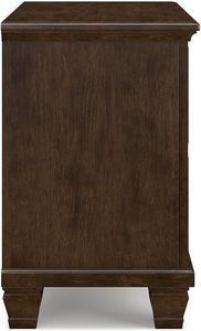 Table de chevet classique en bois massif de haute qualité avec finition brun foncé pour chambre à coucher - Product Image 4