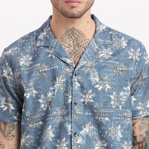 Ensemble décontracté d'été 2 pièces pour homme : chemise et short en lin, taille élastique, respirant, en polyester et coton, personnalisable - Product Image 6