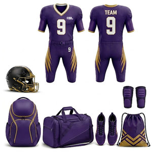 Ensemble de football américain au design élégant avec maillot, pantalon, casque et équipement assorti de haute qualité - Product Image 1