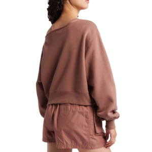 Sudadera Deportiva Ecológica Personalizada con Cuello Redondo y Logotipo Personalizado, Sudadera de Hombros Caídos para Mujer en Felpa Francesa - Product Image 2