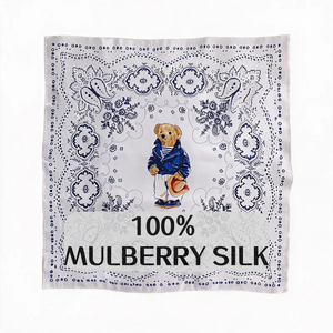 100% Mulberry Silk Fashion <b>Scarf</b> Women Retro Paisley Satin Square Customizable Versatile <b>Neck</b> Headband Bag Tie Neckerchief - Product Image 2
