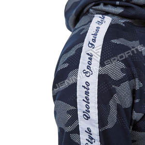 ชุดวอร์มเทรนนิ่งลายพรางพิมพ์คุณภาพสูงแบบซิปเต็มตัวสำหรับผู้ชาย ผ้าฟลีซสั่งทำพิเศษ แห้งเร็ว น้ำหนักเบา ระบายอากาศได้ดี เหมาะสำหรับฤดูหนาว - Product Image 4