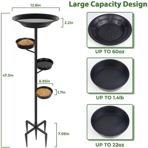 Comedero para Pájaros Silvestres de Metal de 4 Niveles con Base de 5 Puntas, para Uso en Exteriores, Decoración de Jardín - Product Image 2