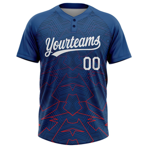 Camiseta de Béisbol Azul Sólida Personalizada con Logotipo Frontal, Uniforme de Equipo Unisex de Manga Corta con Botones, 100% Poliéster de Secado Rápido - Product Image 3