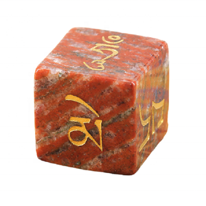 Cubes de pierre d6, aventurine rouge, pierre naturelle, cristal d6, dés gravé tibétain, ensembles de dés personnalisés Vikings - Product Image 2