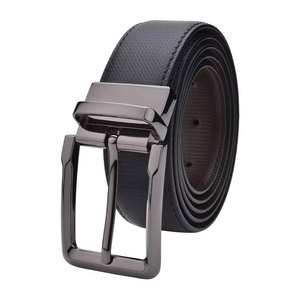 Ceinture pour homme en cuir de vachette véritable, ajustable, avec boucle à ardillon, couleur unie, design tendance, dernière collection, fabriquée sur mesure pour la ligue sportive SA. - Product Image 5