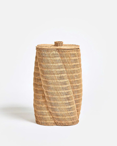 Handwoven Rattan Laundry Hamper With Lid Natural Wicker Storage <b>Basket</b> <b>Flower</b> Shape Organizer <b>Basket</b> <b>For</b> Kids Room - Product Image 2