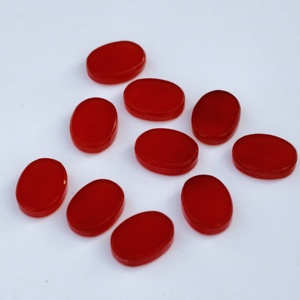 พลอยรูปไข่ธรรมชาติ ออนิกซ์สีแดง ทรงแบนแบบคาโบชอง หินเม็ดเดี่ยว - Product Image 5