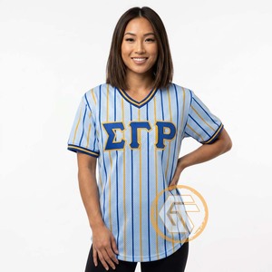 T-shirt de sororité Sigma Gamma Rho pour femmes, sublimé, respirant, écologique, col en V, polyester/coton, décontracté, été - Product Image 2