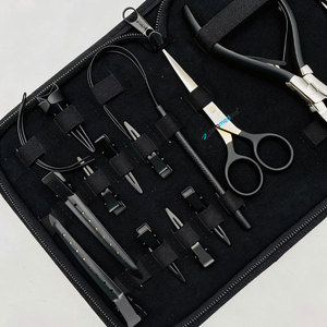 Kit de Herramientas de Acero Inoxidable de Grado Quirúrgico para Aplicación y Remoción de Micro Anillos, Color Negro Mate, Reutilizable, para Extensiones de Cabello - Product Image 3