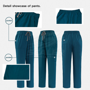 Ensemble d'uniformes infirmiers unisexes de haute qualité en tissu doux, haut à manches courtes et pantalon cargo pour le personnel hospitalier/clinique, personnalisable - Product Image 3