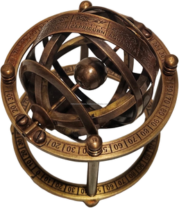 Mini Brass Armillary Sphere Antique Style Decorative <b>Globe</b> for Home Office <b>Desk</b> Decor and Collectible Use - Product Image 6