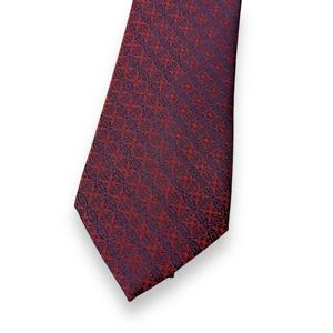 Red Blue Geometric Pattern <b>Tie</b> for Men | Elegant Formal Business Wedding Party Necktie Stylish Gift | OEM Bulk Supply India 2026 - Product Image 1