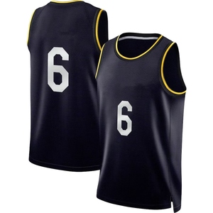 Maillot de basket-ball noir unisexe, numéro 6, sans manches, en maille polyester respirante, vêtements de sport pour adultes, toutes saisons - Product Image 4
