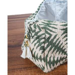 Lot de 3 trousses de toilette matelassées en coton faites à la main avec fermeture éclair, imperméables et réutilisables, tailles moyenne et petite - Product Image 6