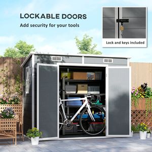 Casetta da Giardino per Attrezzi da Esterno con Montaggio Semplice, Materiale in PVC, Telaio in Lega (Non Supportato da Resi Non Difettosi) - Product Image 4