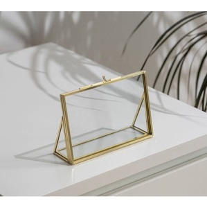 Modern Gold Metal Rectangular <b>Photo</b> <b>Frame</b> Tabletop Vertical Display Decoration - Product Image 2