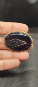 Pendentif en Agate Rayée 100% Naturelle avec Rainures en Laiton, Haute Qualité, pour Macramé et Accessoires de Mode - Vente en Gros - Product Image 2