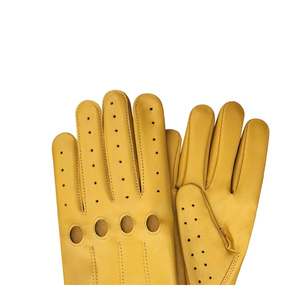 Guantes de cuero con pantalla táctil para hombre, guantes de conducción forrados de punto, térmicos, para invierno, para conducir al aire libre - Product Image 4